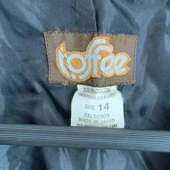 VTG Toffee Black Velvet Blazer - Women's Size 14 - Made in Japan - Picture 4 of 5